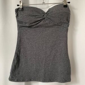 Gray full length padded tube top